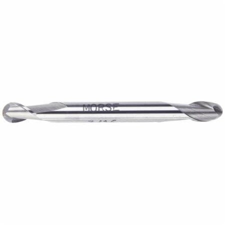 Morse End Mill, Ball Nose Center Cutting Double End Stub Length, Series 4570C, 316 Diameter Cutter, 2 43218